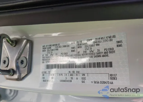 2018 Ford Escape Se z USA, uszkodzony, nr VIN 1FMCU9GD7JUC04010